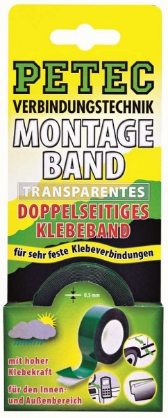 POWER MONTAGEBAND, TRANSPARENT,  2 M X 19 MM, SB-KARTE