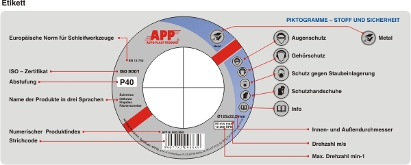 APP Fächerscheiben 125x22/P80 10 Stück